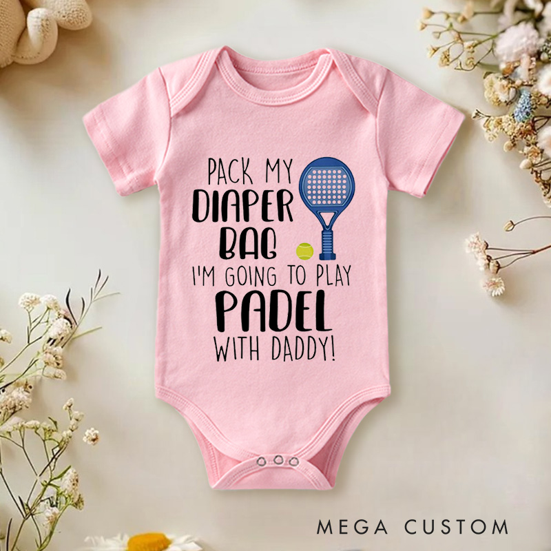 Personalized Pack Diaper Bag with Daddy Baby Bodysuit Baby Romper Sports Baby Gift