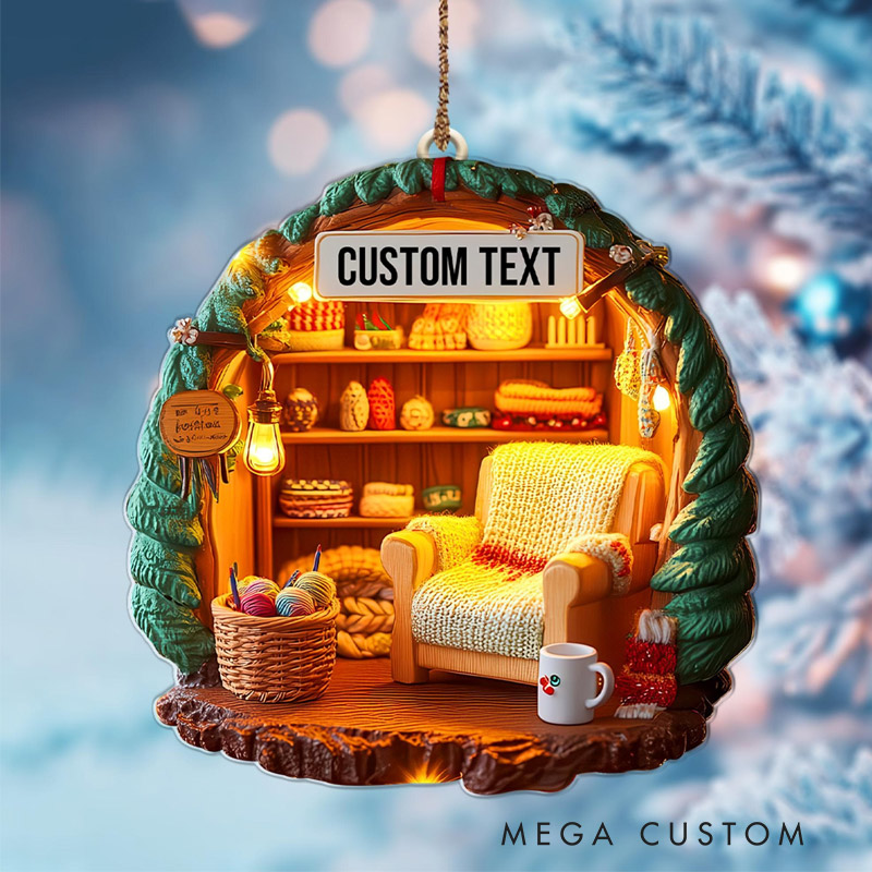 Personalized Knitting Room Acrylic Ornament 2025 Custom Gift for Knitting Lovers