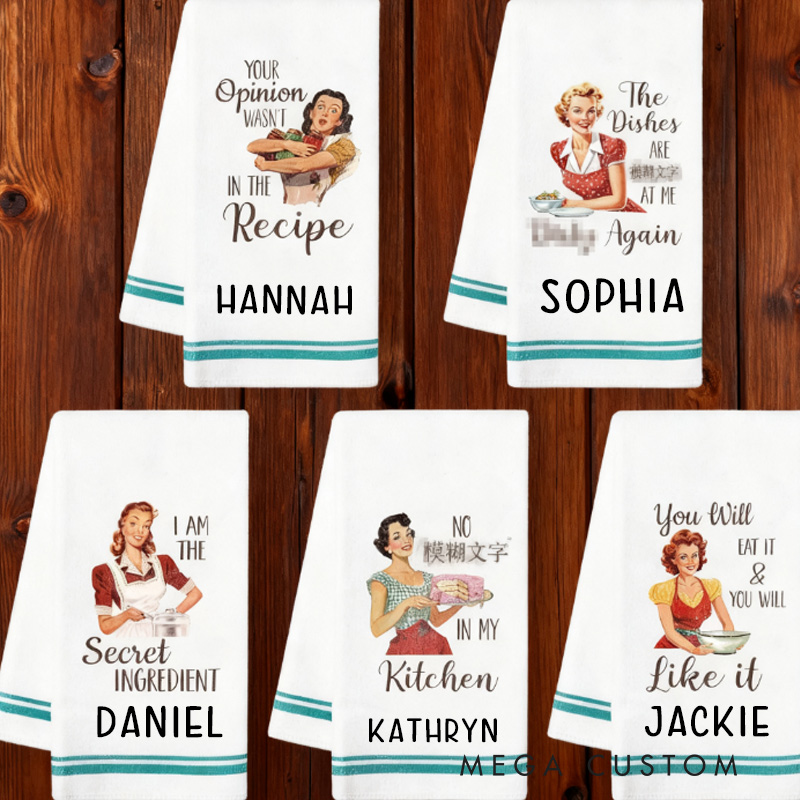 Personalized 5Pcs Kitchen Kitchen Towel Bakers Dish Towel with Name Absorbent Utensils Themed Cleaning Dishcloth for Baking Lover Gift