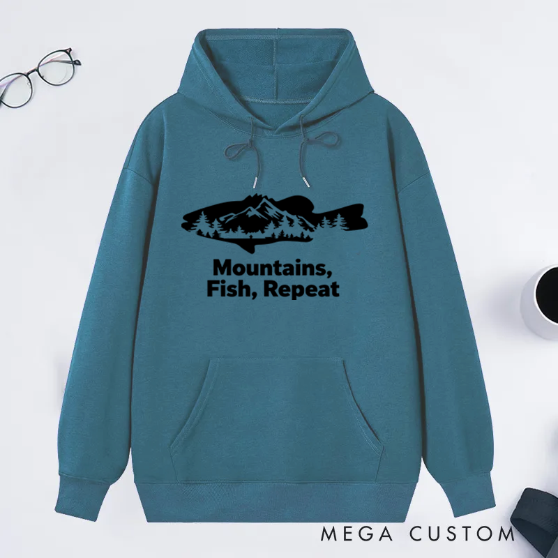 Personalized Fishing Hoodie Fisherman Hoodie Fish and Forest Hoodie Mens Fish Sweatshirt Gift for Men Funny Fishing Sweatshirt Perfect for Outdoor Adventures Camping and Fishing Enthusiasts