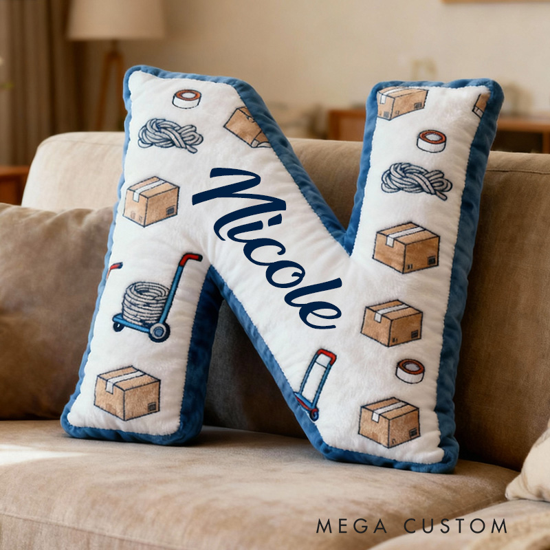 Personalized Letter Pillow Custom Name Design Moving Theme Soft Plush Cushion for Kids Room Decor Unique Gift for Children Housewarming Gifts