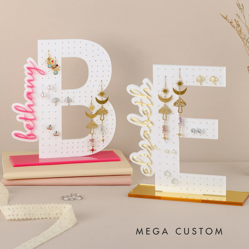 Personalized Earring Holder Birthday Gift Custom Earring Display Acrylic Jewelry Organizer for Travel Lovers