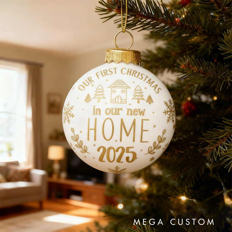 Personalized First Christmas Ornament Our New Home 2025 Red Holiday Decoration Custom Keepsake Gift for Celebrating New Beginnings and Family Gifts