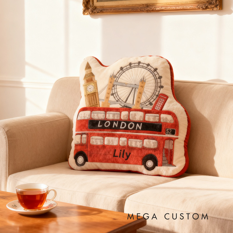 Personalized Graphic 3D Print London Adventure Pillow for Travel Lovers