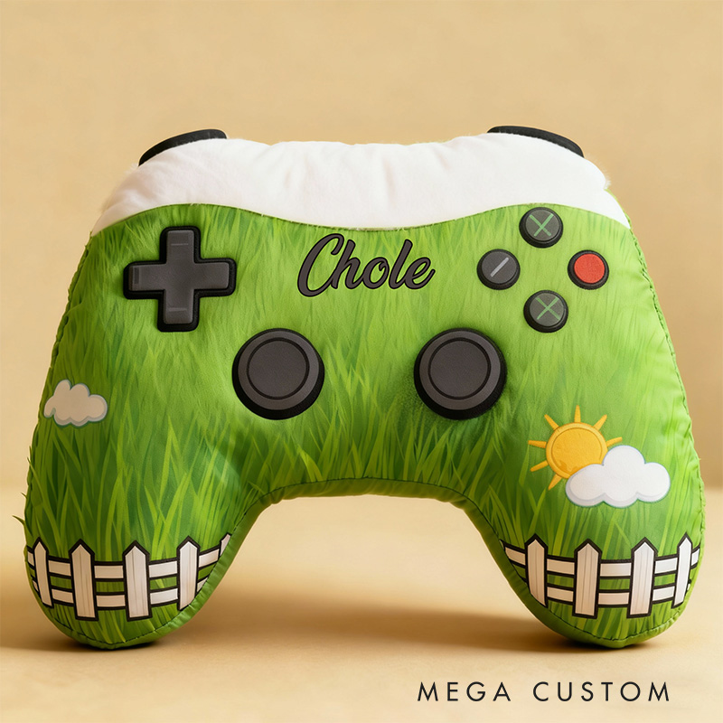 Personalized Graphic 3D Print Farming Game Controller Shaped Pillow for Game Lovers Plush Pillow Christmas Gift for Kids