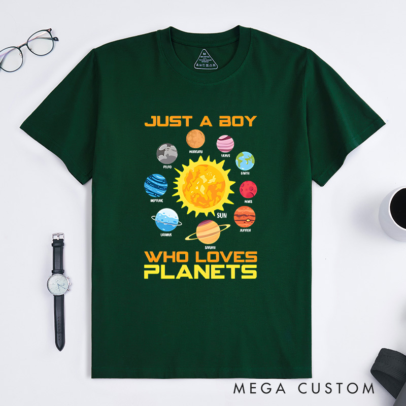 Personalized Planets T-Shirt Solar System Astronomy Space Lover T-Shirt Geeks Gift