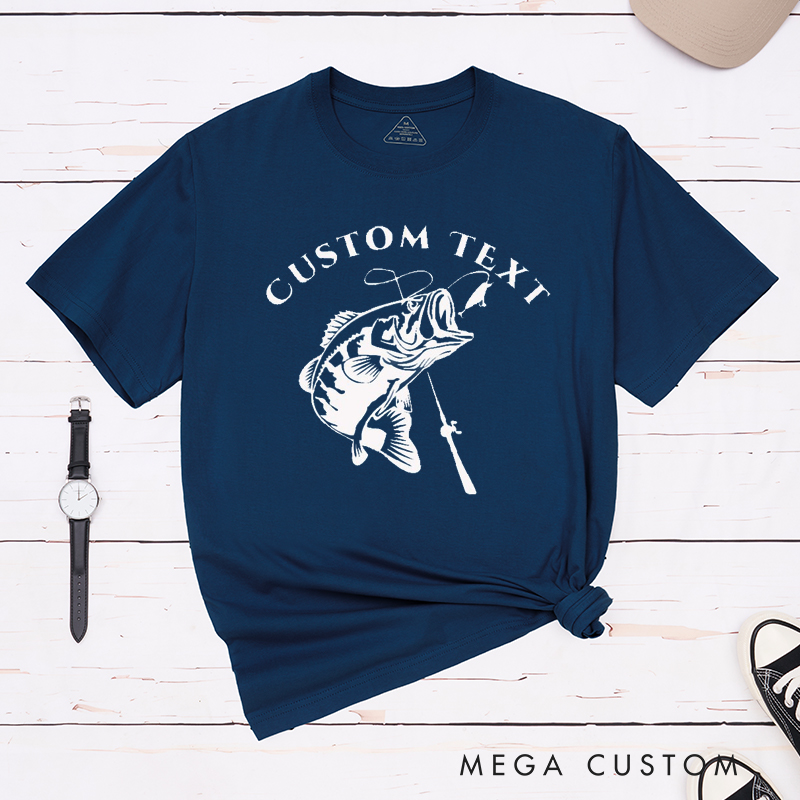 Personalized Bass Fish Fishing T-Shirt Classic Design Gift for Anglers and Fishing Enthusiasts