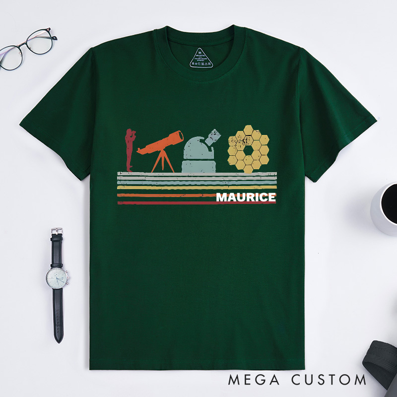 Personalized Space Telescope Shirt Astronomy Universe Planets Shirt Science Space Geek Lover Gift
