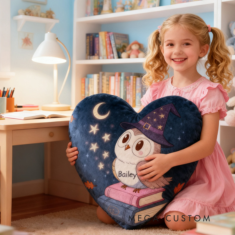 Personalized Enchanted Night Owl Pillow Graphic 3D Print Gift for Reading Lovers