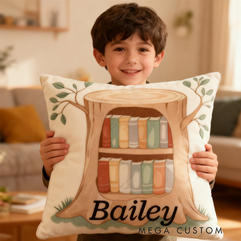 Personalized Storytime Tree Pillow Graphic 3D Print Pillow for Reading Lovers