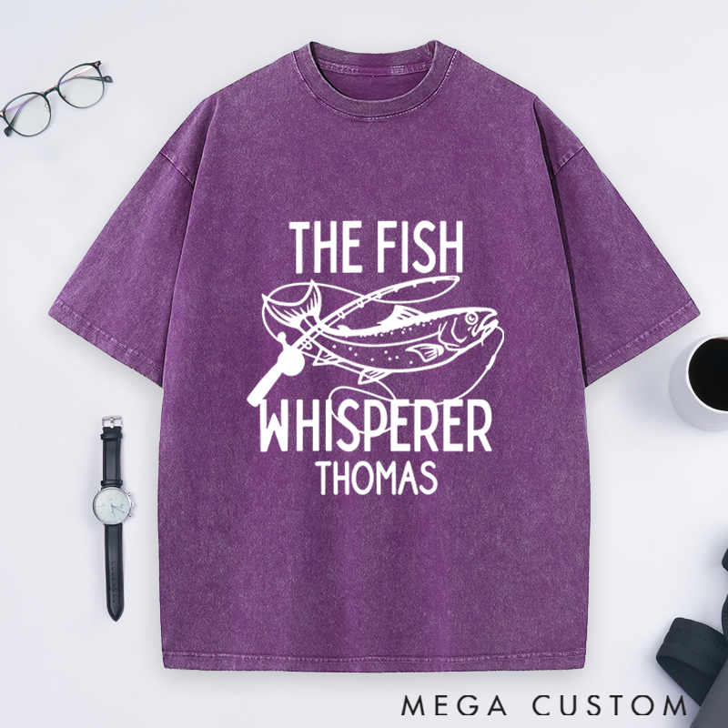 Personalized Fishing T-Shirt The Fish Whisperer T-Shirt Custom Name Comfortable and Stylish Gift for Fishing Enthusiasts