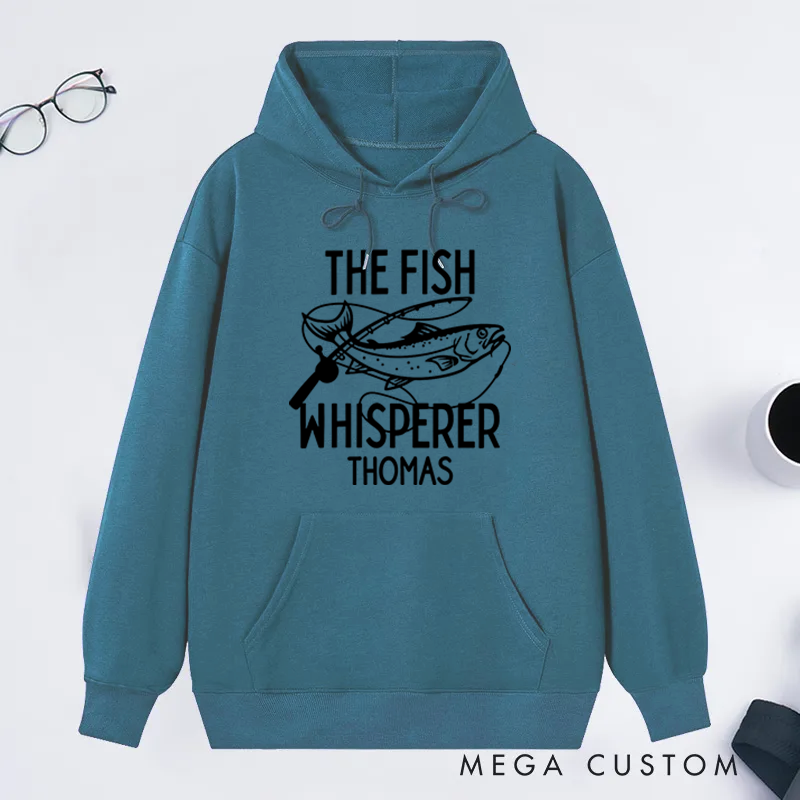 Personalized Fishing Hoodie Funny Fishing Sweatshirt The Fish Whisperer Hoodie Custom Name Warm and Comfortable Gift for Fishing Lovers