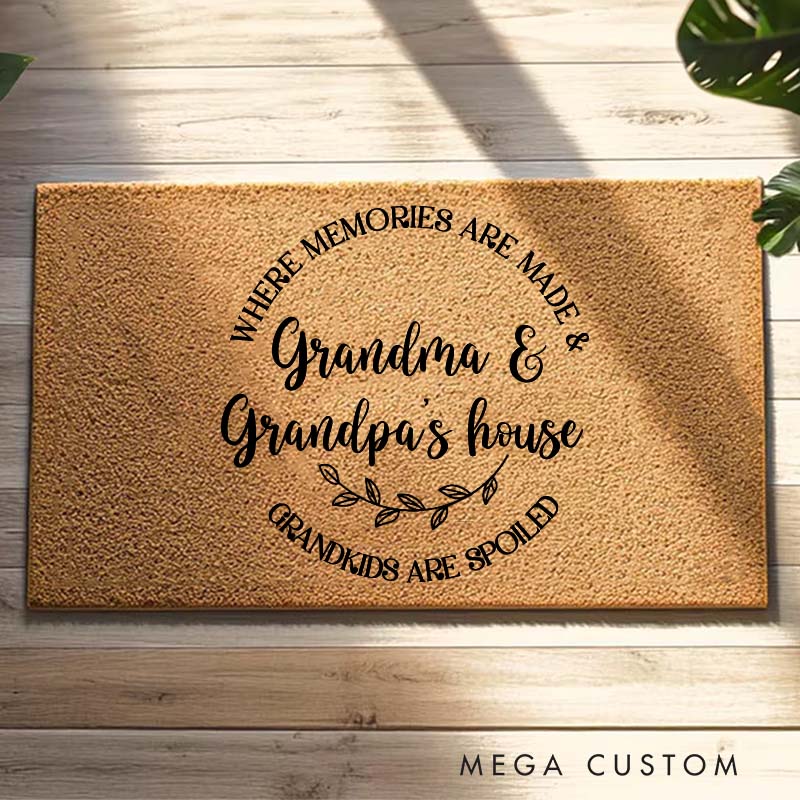 Personalized Where Memories Are Made Doormat Housewarming Gift Welcome Mat for New Home Indoor Outdoor Door Mat Family Home Decor Durable Rug