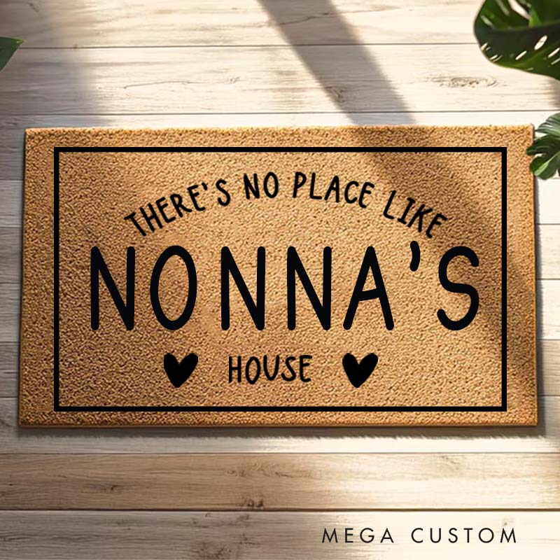 Personalized There's No Place Like Nonna's House Doormat Housewarming Gift Welcome Mat for New Home Family Door Mat Indoor Outdoor Home Decor