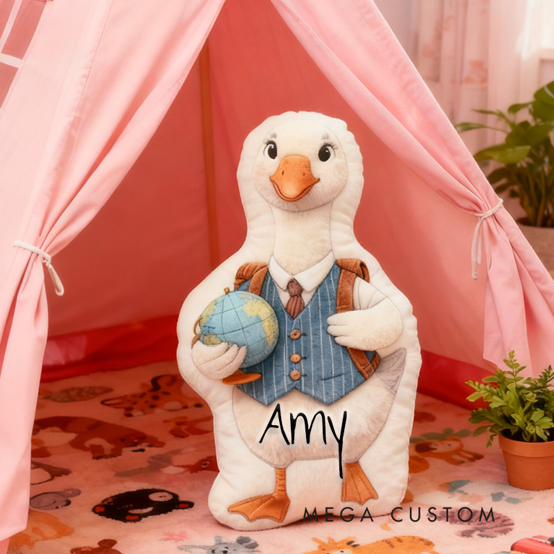Personalized Globetrotter Goose Travel Pillow Graphic 3D Print Pillow for Travel Lovers