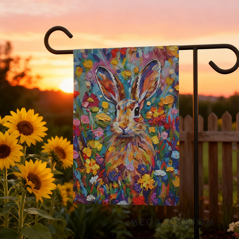 Personalized Spring Bunny Garden Flag Bunny Rabbit Decorations Yard and House Flag Double Sided for Garden Lovers