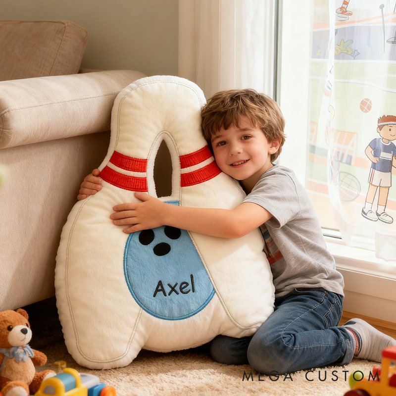 Personalized Sports Themed Letter Pillow with Custom Name and Hoop Design for Kids