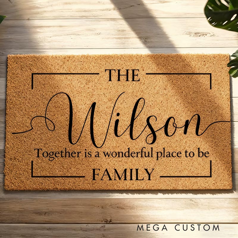 Personalized Welcome Doormat Custom Coir Mat With Family Names Welcome Outdoor Indoor Mat Housewarming Gift