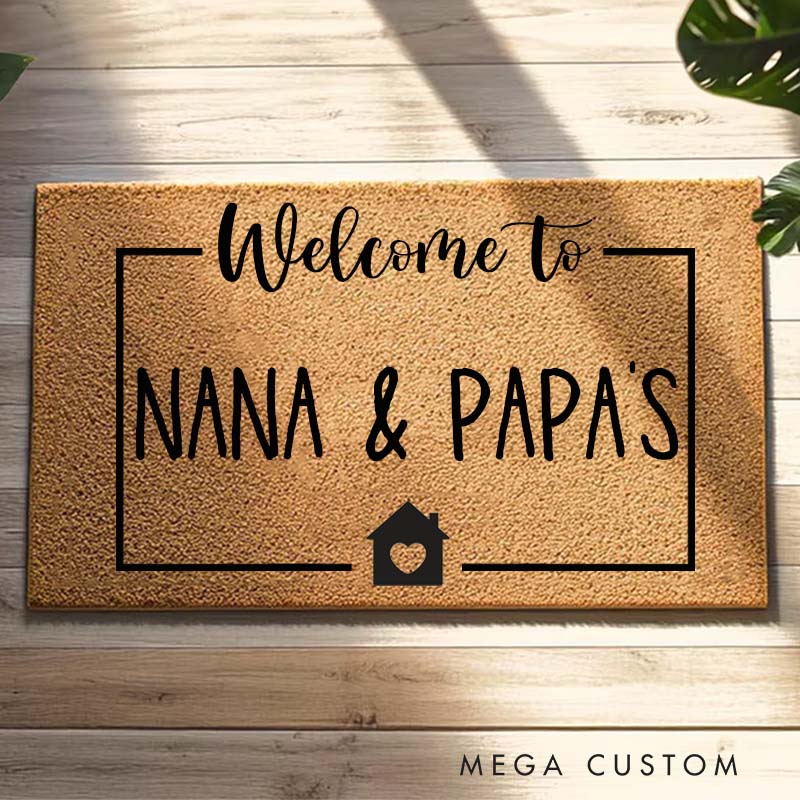 Personalized Welcome To Home Doormat Custom Name Design Durable Coir Rug Decorative Accent For Entryways Porches Or Thoughtful Housewarming Gifts