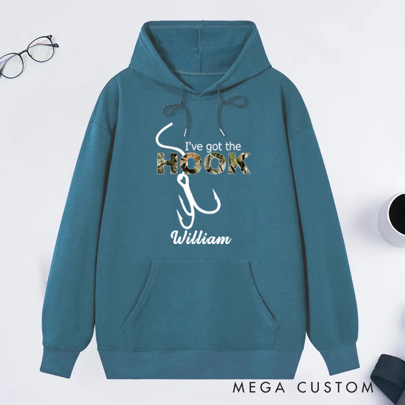 Personalized Fishing Couple Hoodies I’ve Got the Bait or HookDesign Custom Name Romantic Gift for Fishing Lovers Husband Wife Couples