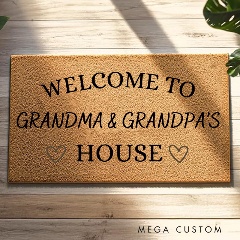 Personalized Welcome to Our House Doormat Housewarming Gift Durable Welcome Mat for New Home Indoor Outdoor Door Mat Family Home Decor Rug