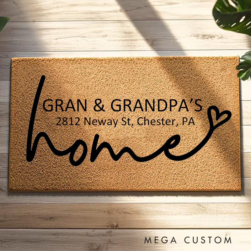 Personalized Home Doormat Custom GRAN & GRANDPA’S Doormat Durable Coir Rug Decorative Accent For Entryways Porches Housewarming Or Holiday Gifts