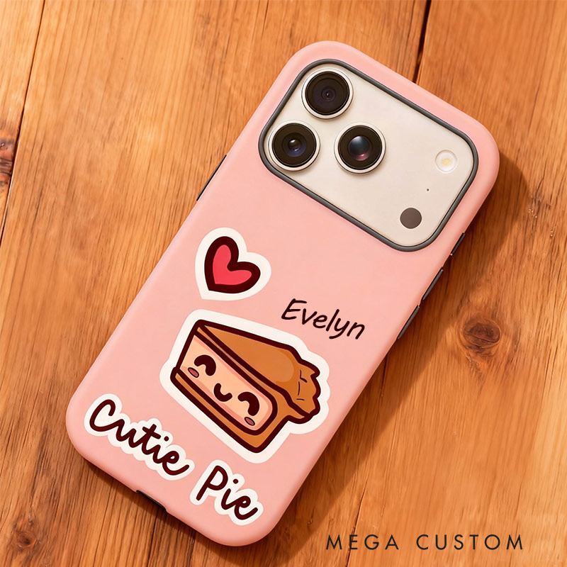 Personalized Couple Phone Case Sweet Pie Phone Cases with Custom Name for Baking Lovers 
