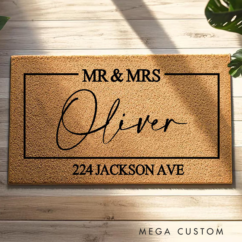 Personalized Doormat Mr And Mrs Gifts Mr And Mrs Personalized Doormat Family Surname Custom Mat Customized Welcome Doormat New Mat Gift