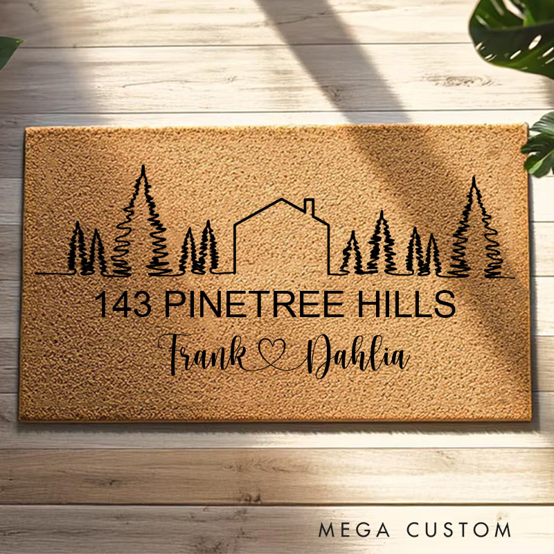 Personalized Doormat Name Custom Welcome Mat Durable Coir Rug for Entryway Decor Wedding Gift Housewarming Gifts New Home Gift for Couple