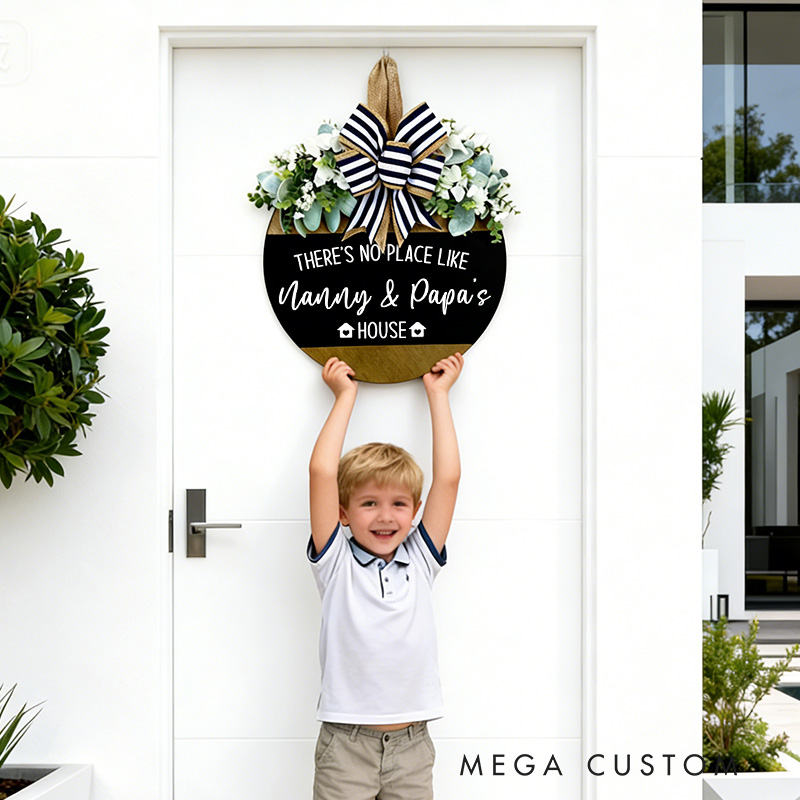 Personalized Door Hanger for Grandparents Nana & Papa Front Door Sign Custom Grandparent Decor Wooden Door Sign Housewarming Gift 