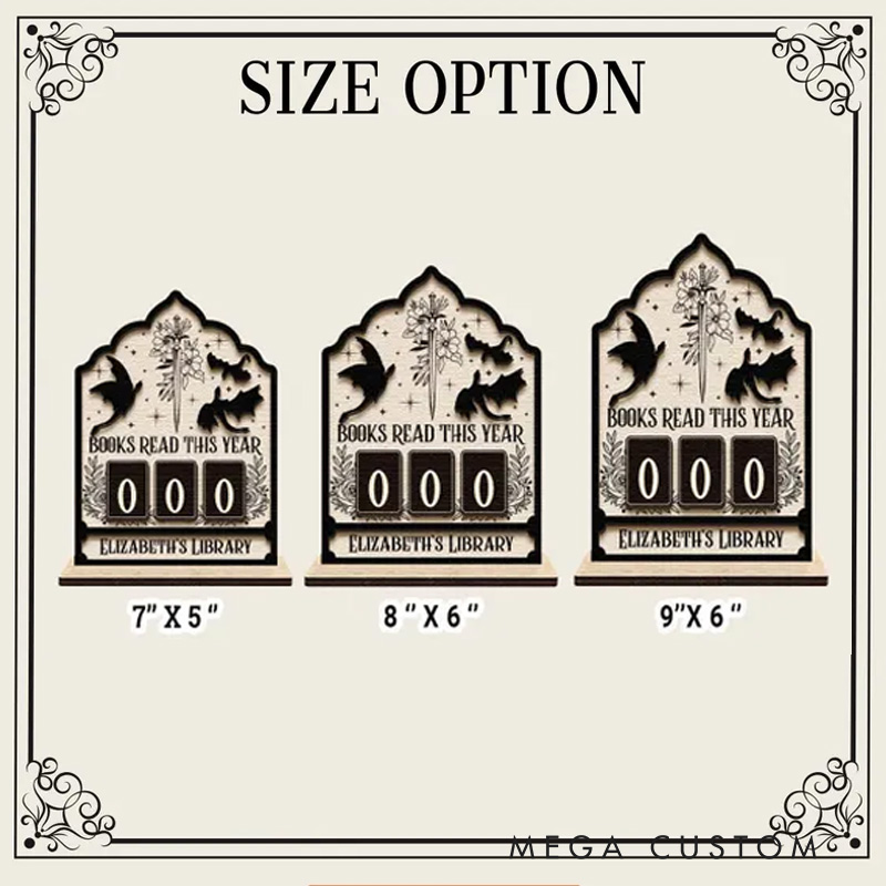 Personalized Books Read This Year Counter Vintage Reading Tracker with Name Bookshelf Decor for Book Lover Bookish Librarian Reader Christmas Gift