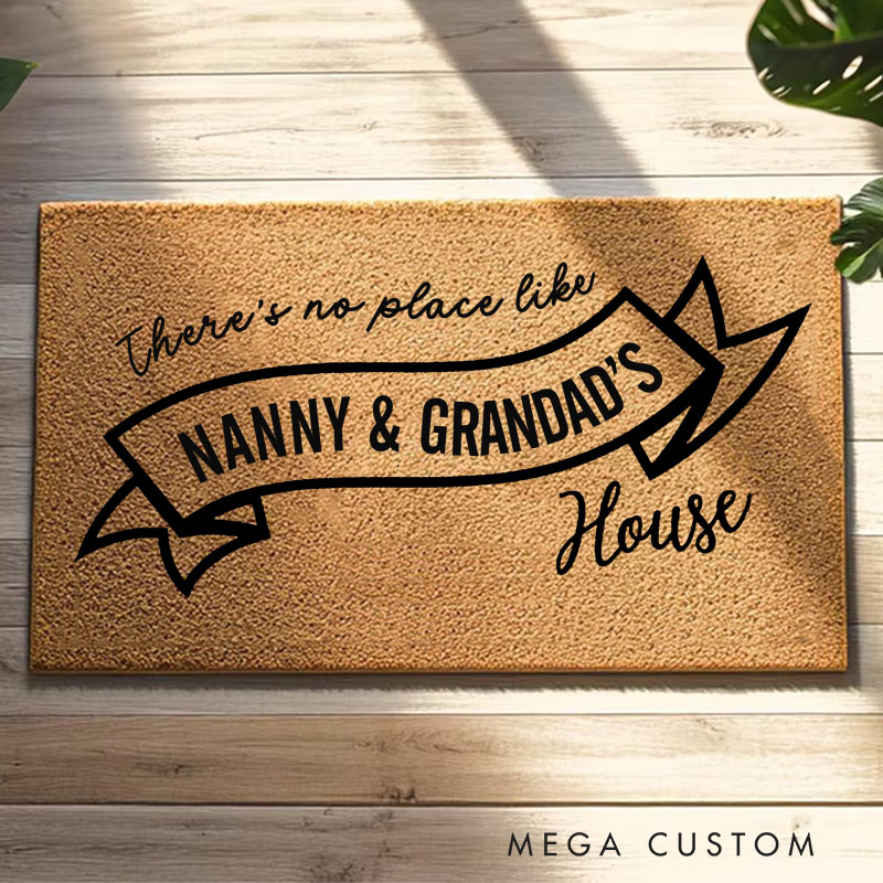 Personalized Grandparents Welcome Doormat There's No Place Like Nanny and Grandad's House Housewarming Gift Personalized Grandparents Gift Mat