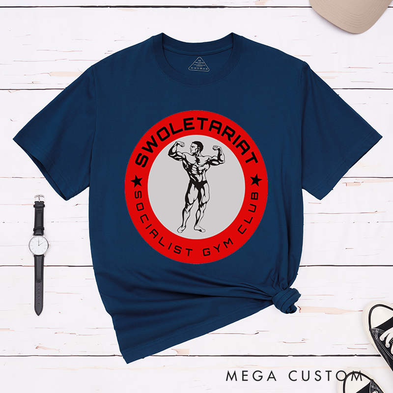 Personalized Statement GymT-Shirt with a Strong Bodybuilder Graphic Encircled for Fitness Enthusiasts Bodybuilders and Gym Lovers