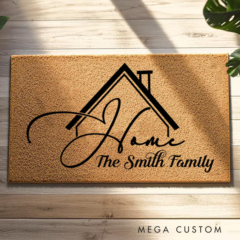 Personalized Home Doormat Custom Welcome Mat Durable Coir Rug for Front Door Housewarming Gift for Grandparents Family or New Homeowners