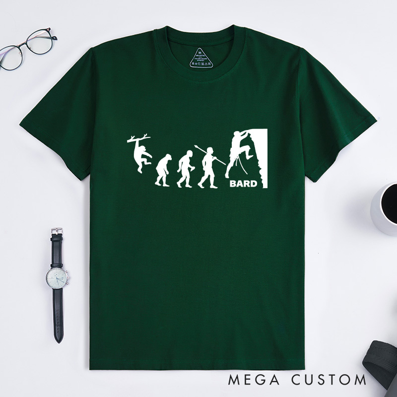 Personalized Evolution of Rock Climbing T-Shirt Climber T-Shirt Adventure Outdoor Mountain Climber Gift