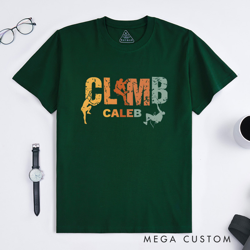  Personalized Climb Shirt Vintage Climbing Shirt Cool Sport Shirt Mountaineering Boulderer T-shirt Funny Gift For Climbers
