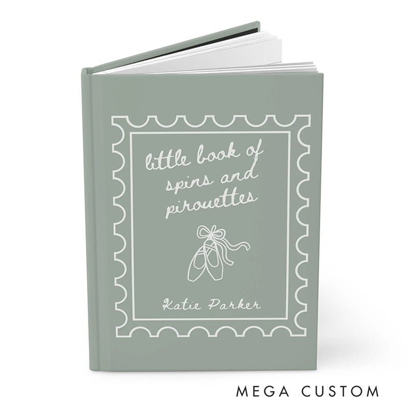 Personalized A5 Little Ballerina Hardcover Journal Custom Ballerina Notebook Choreography Studio Dancer Gift Recital or Team Gift for Ballerinas