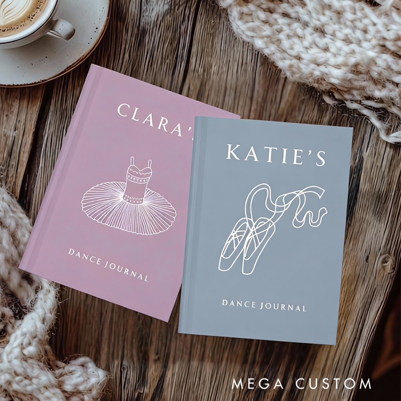 Personalized A5 Minimalist Ballet Hardcover Journal Custom Ballerina Notebook Choreography Studio Dancer Gift Recital or Team Gift for Ballerinas