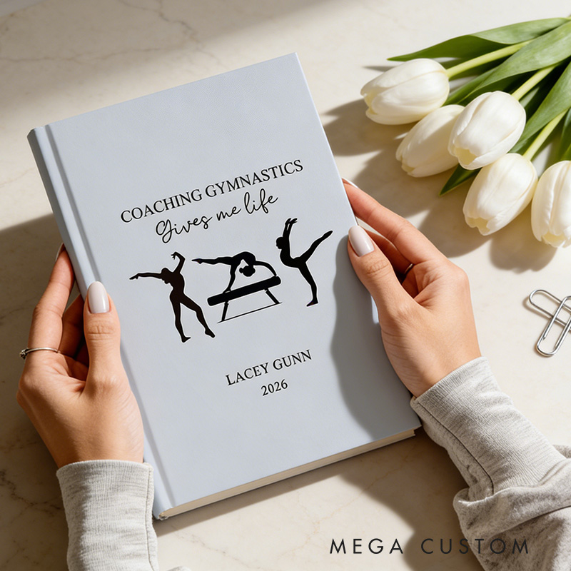 Personalized A5 Gymnastics Coach Journal with Name Gift Gymnast Lined Journal Gift For Gymnastics Coach Teacher Gymnastics Lover