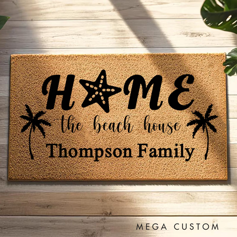 Personalized Welcome To Our Beach House Custom Doormat Beach House Doormat Vacation Home Doormat Closing Gift Beach Doormat Custom Doormat