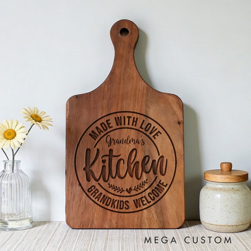 [Copy]Personalized Grandma's Kitchen Cutting Board Custom Engraved Cutting Board for Grandma Gifts Home Decor Cooking Anniversary Birthday