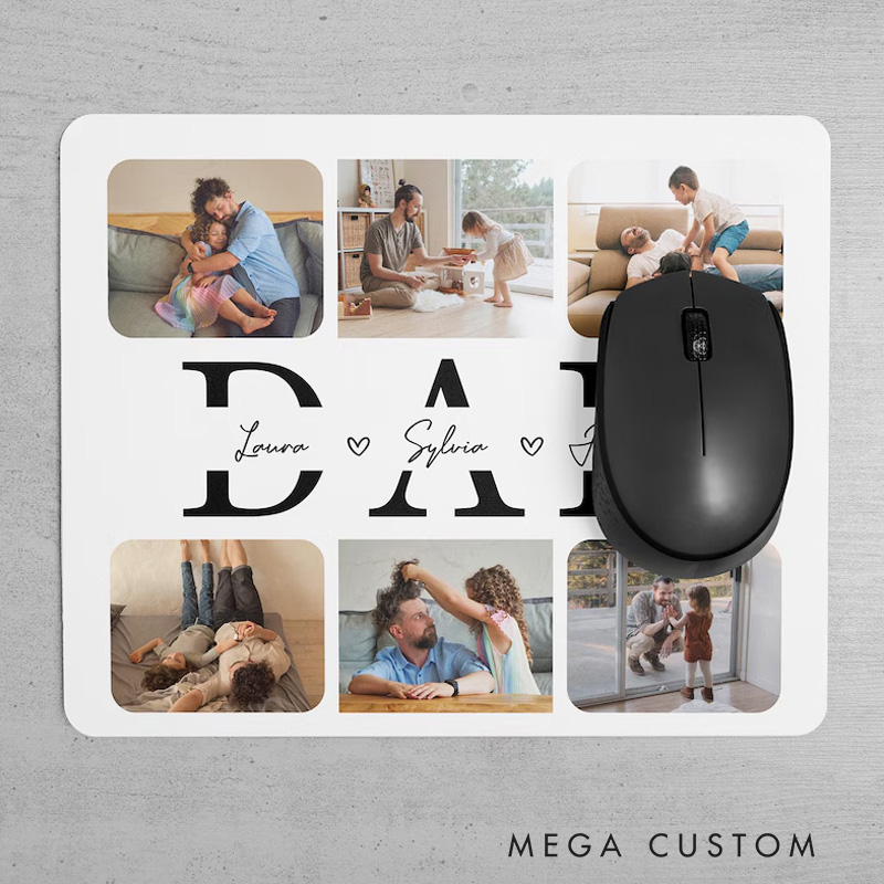 Personalized Dad Gift Custom Mousepad Fathers Day Gift for Dad Dad Birthday Gift from Kids Husband Gift Unique Mouse Pad