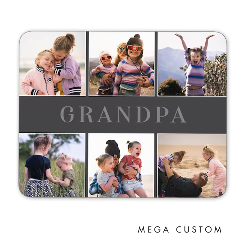 Personalized Grandpa Gifts Photo Mouse Pad Father's Day Gift Custom Image Mouse Mat Grandpas Office Desk Accessories Mousepad Mousemat
