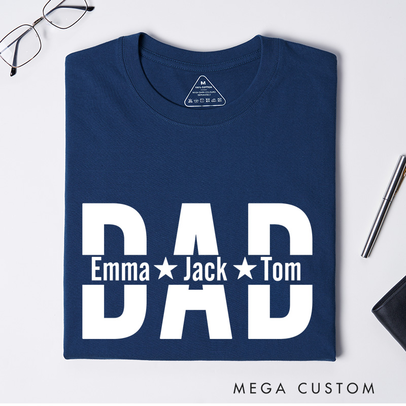 Personalized Dad Shirt With Kids Names Custom Dad T-Shirt Personalized Dad Shirt Father's Day Shirt New Dad Shirt Daddy Shirt Birthday Gift Dad Tee