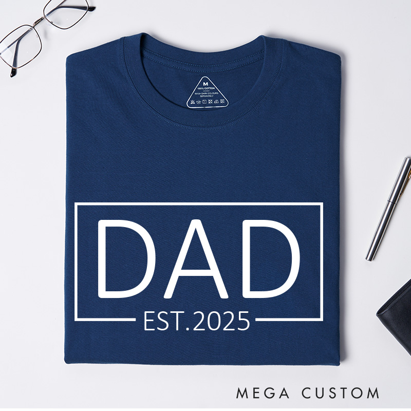 Personalized Dad T-Shirt Custom Father's Day Gift for New Dads Pregnancy Announcement Comfortable Cotton Shirt for Men Birthday Gift Idea