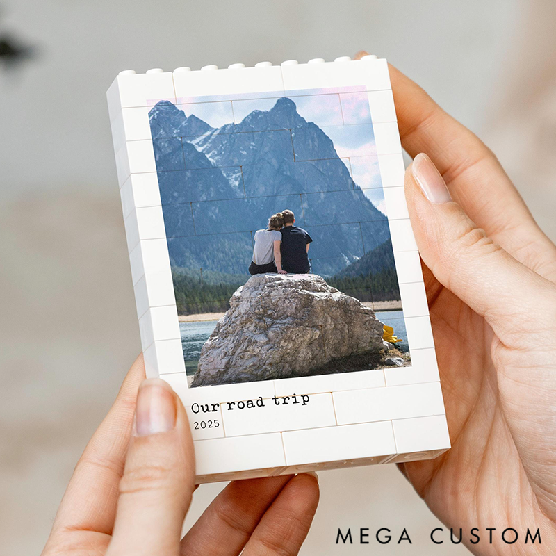Personalised Travel Memory Gift For Couple Road Trip Photo Building Block Adventure Present Christmas Gift Anniversary Valentines Gift