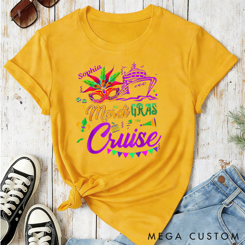 Personalized Mardi Gras Cruise 2026 Classic T-shirts Mardi Gras Trip Apparel Cruise Lover Gift