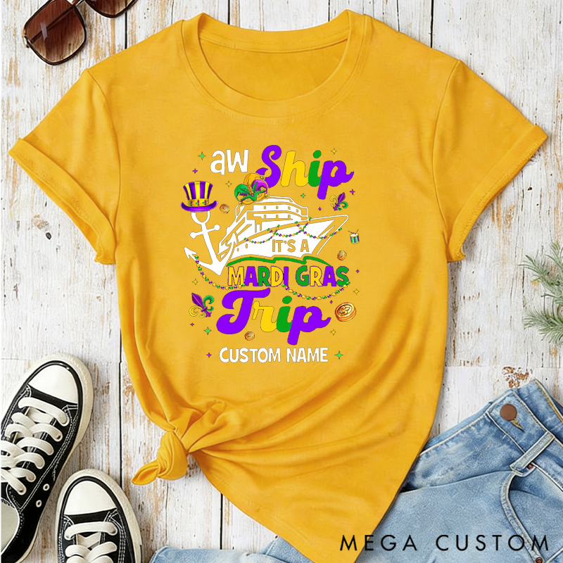 Personalized Mardi Gras Cruise Trip With Name Classic T-shirts Mardi Gras Vacation Mardi Gras Trip Apparel Cruise Lover Gift
