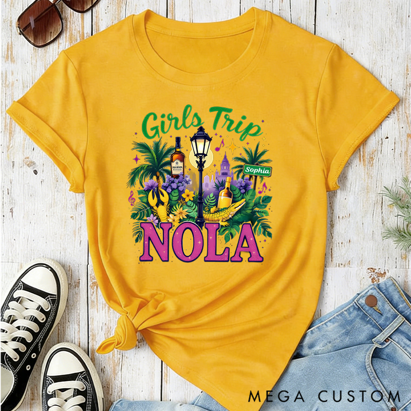 Personalized NOLA Girls Trip Classic T-shirts Girls Trip Shirt New Orleans Girls Weekend Trip Shirt Mardi Gras Trip Apparel Cruise Lover Gift