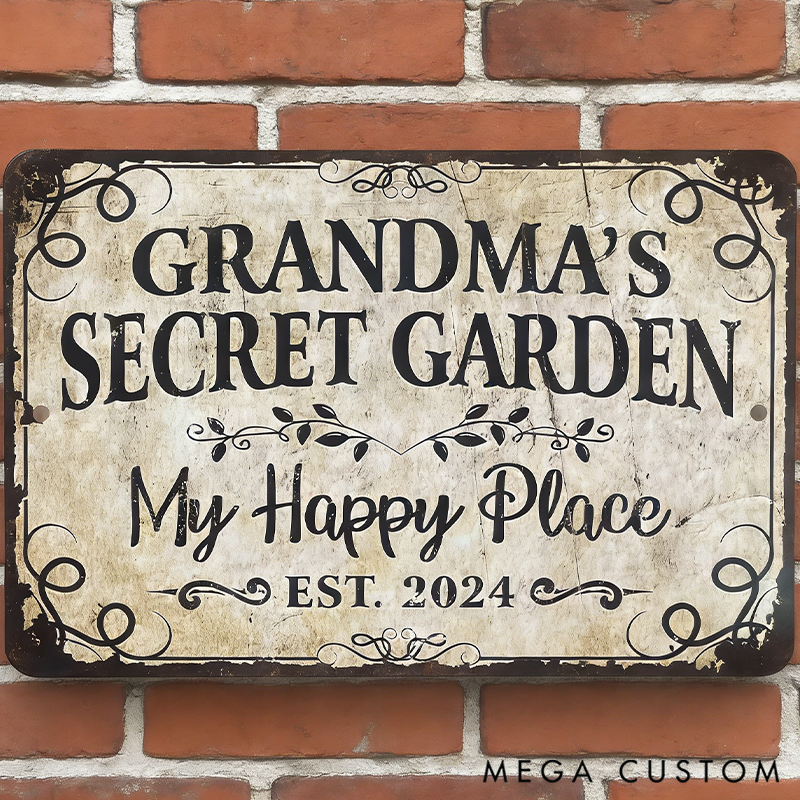 Personalized Rustic Metal Garden Sign Decor Custom Outdoor Decor Gifts for Mom Garden Lover Gift